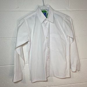 BJK Collection White Pinstripe Long Sleeve Button Down Shirt